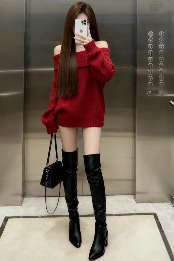 黑長靴穿搭