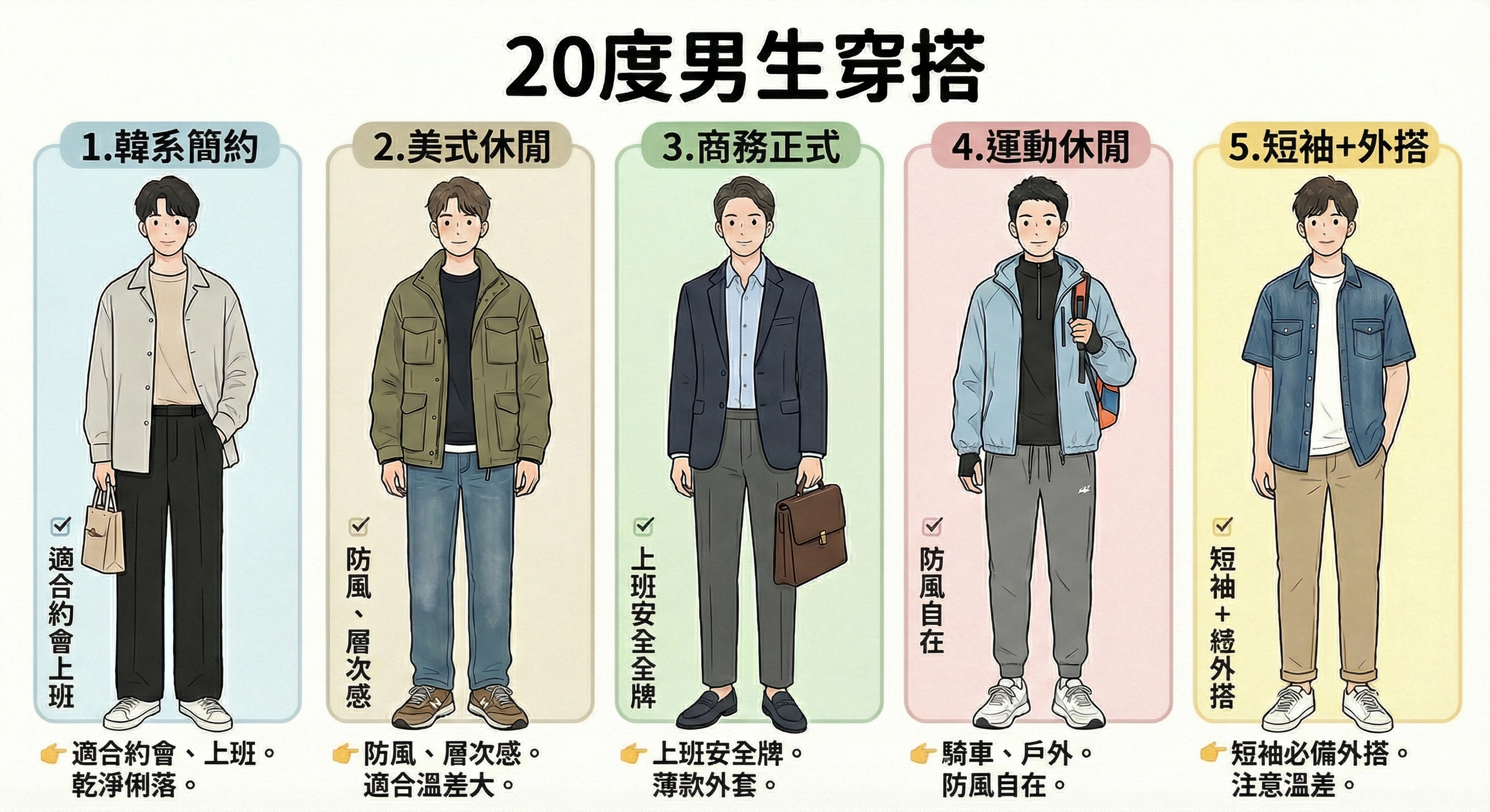 20度男生穿搭