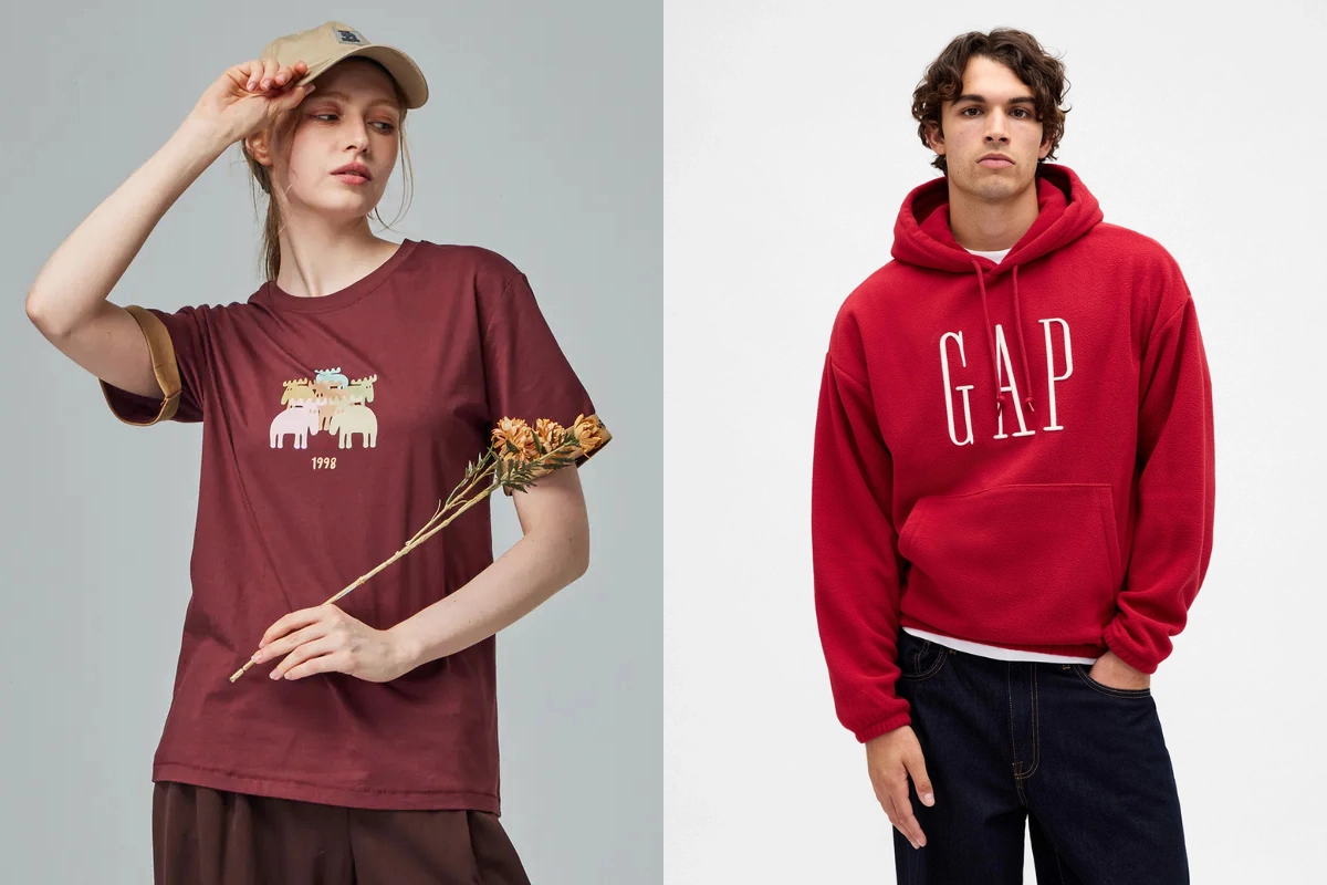 moz的T-Shirt與各大品牌的帽T，都是非常好穿搭的單品