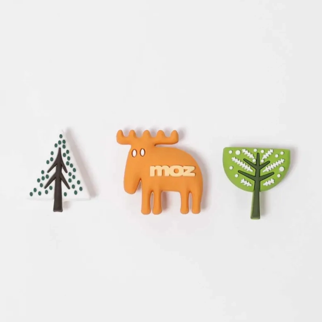 MOZ 瑞典 駝鹿 雪地小鹿 洞洞鞋專屬鞋扣 (3入組)