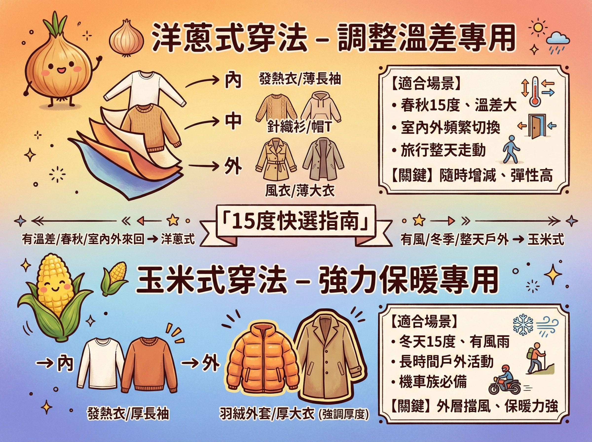 洋蔥式、玉米式穿法差在哪?