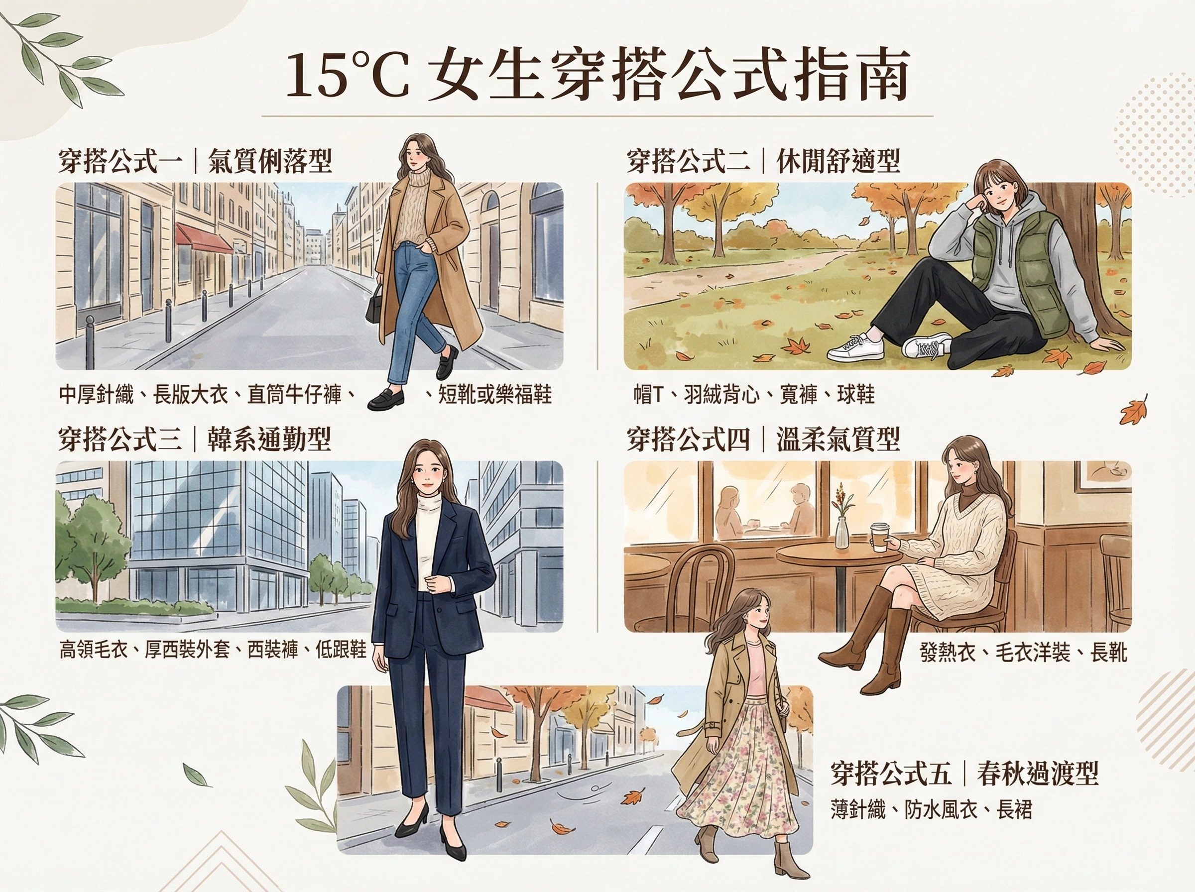 女生 15 度穿搭公式