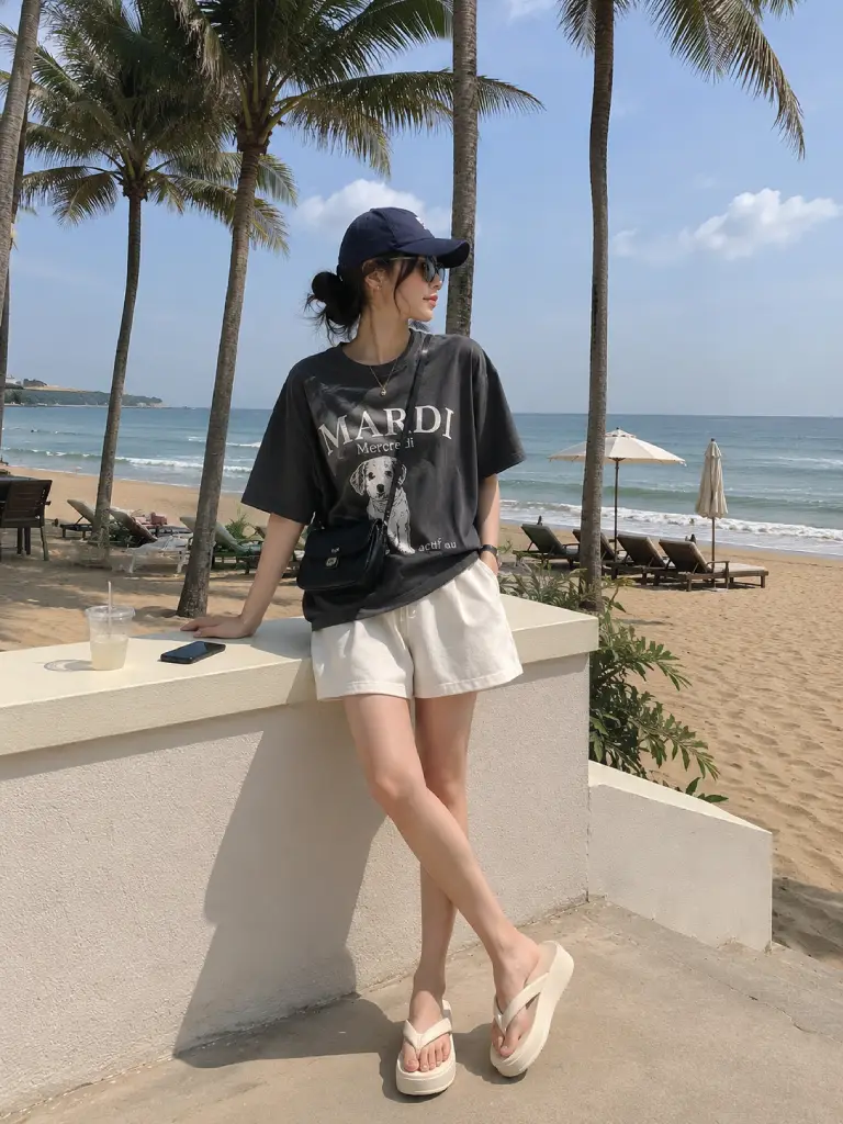 女生拖鞋穿搭|街頭休閒風