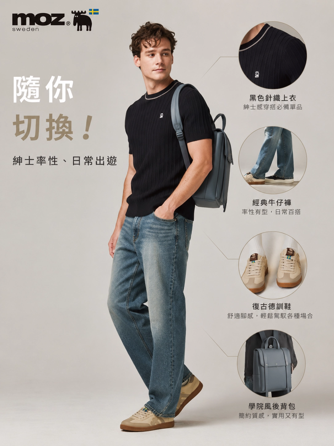春夏男生學院風穿搭