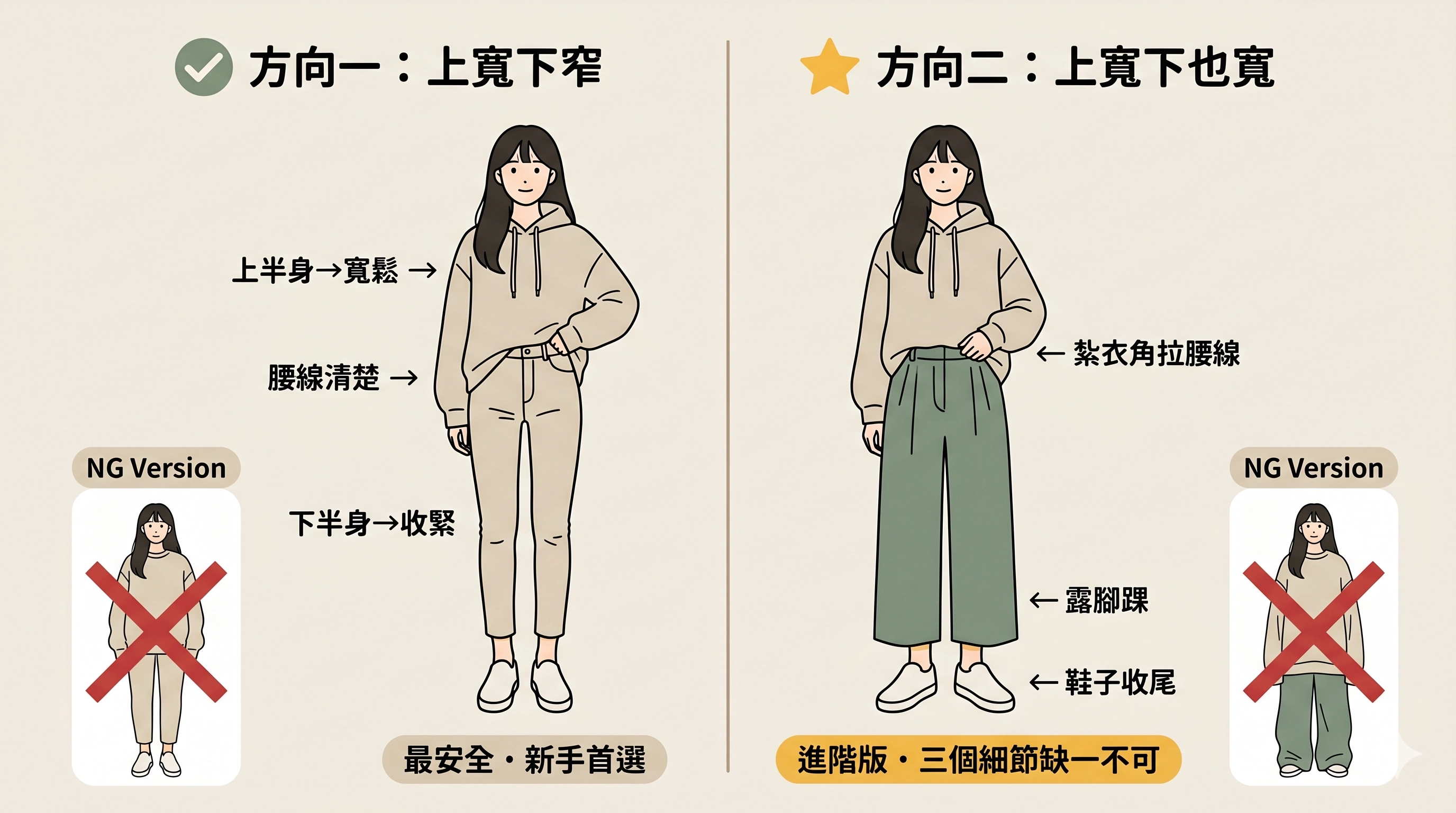 oversize 穿搭下著怎麼選?