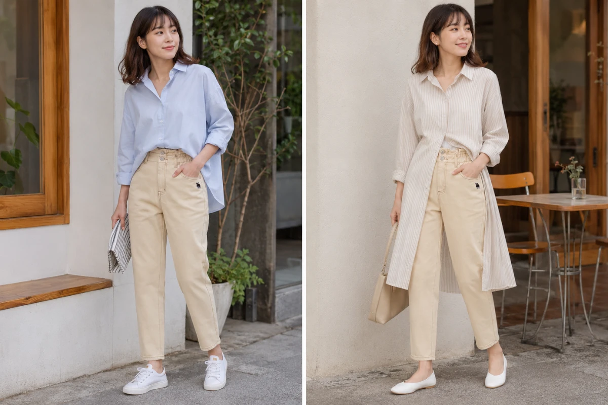 女生顯高顯瘦襯衫秘技:長版、Oversize 襯衫+高腰下身