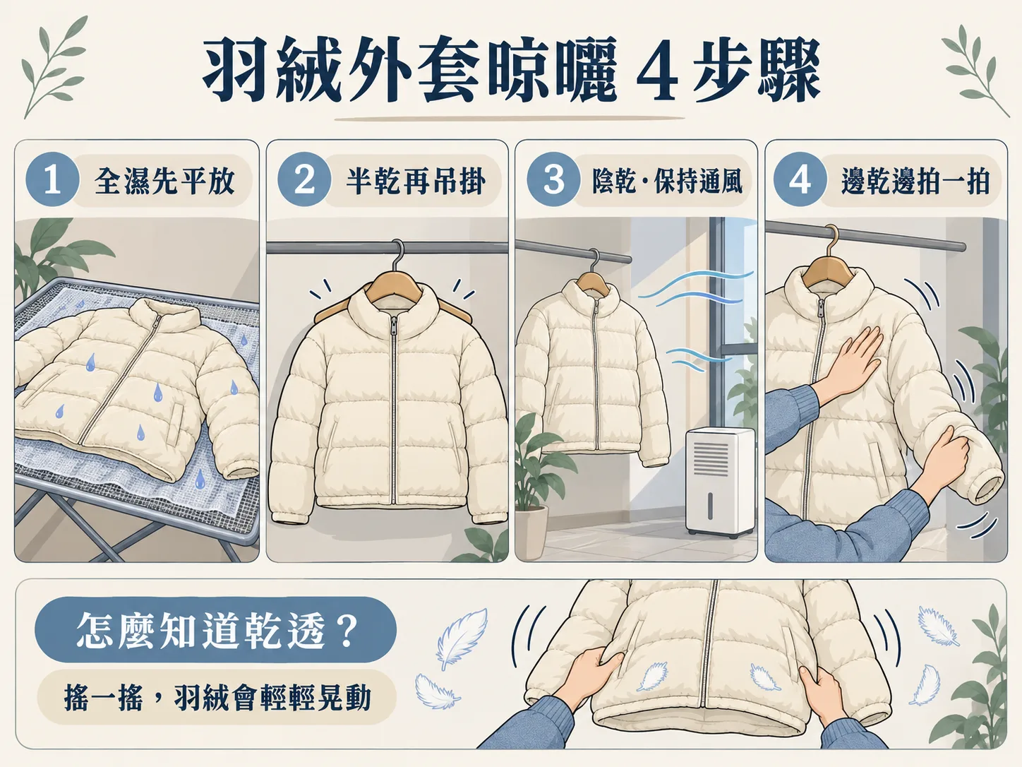 羽絨外套怎麼曬?