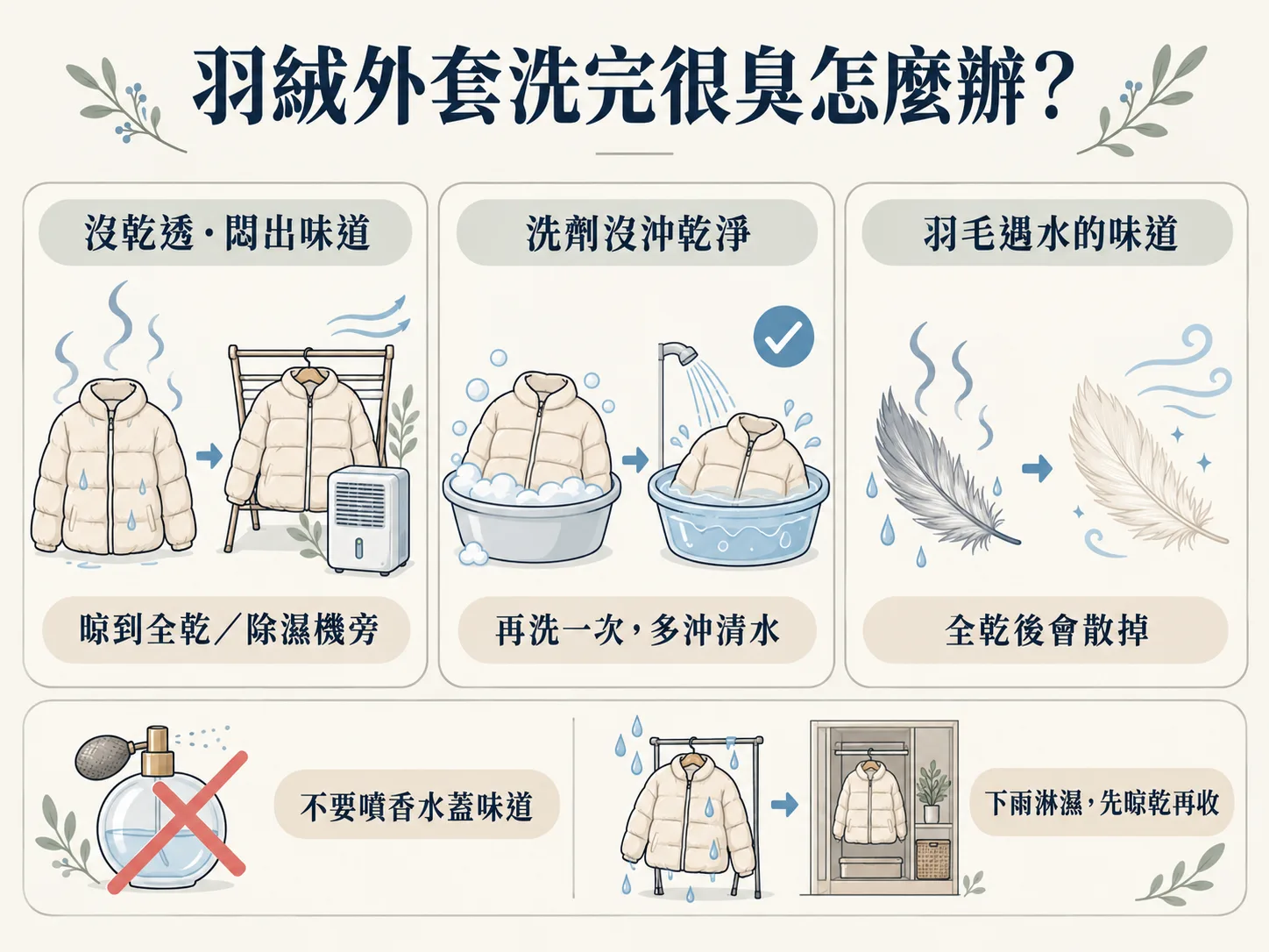 羽絨外套洗完後很臭怎麼辦?