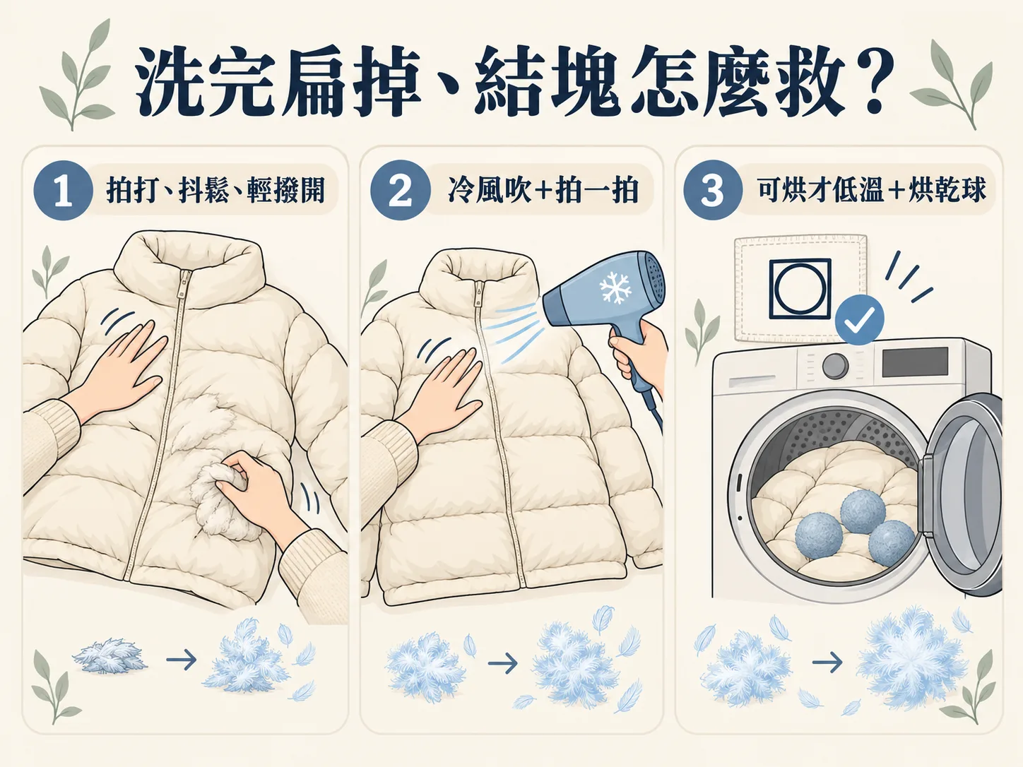 洗完扁掉、結塊怎麼救?